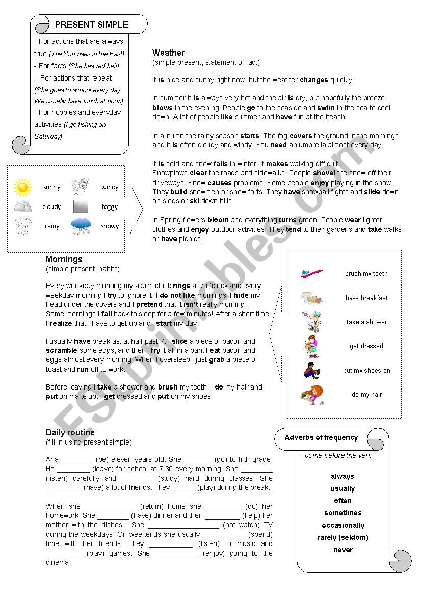Use of Present Simple worksheet