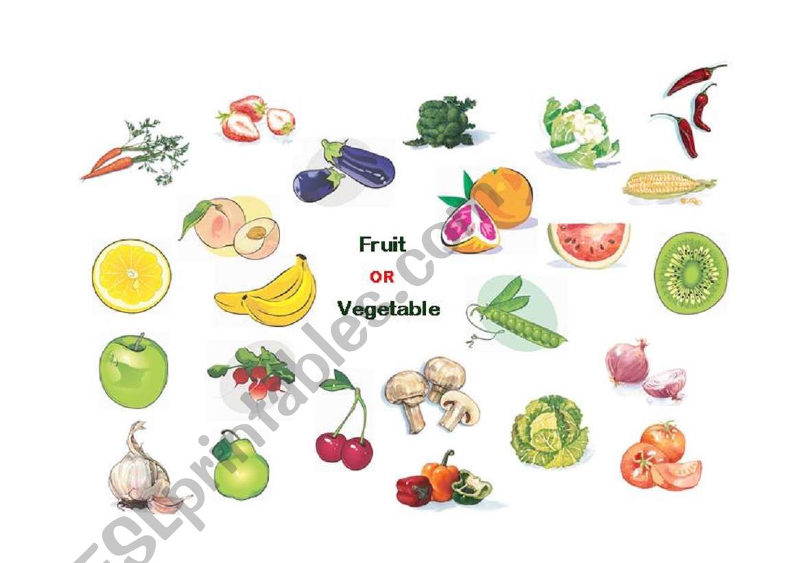 Fruits and vegetables worksheet