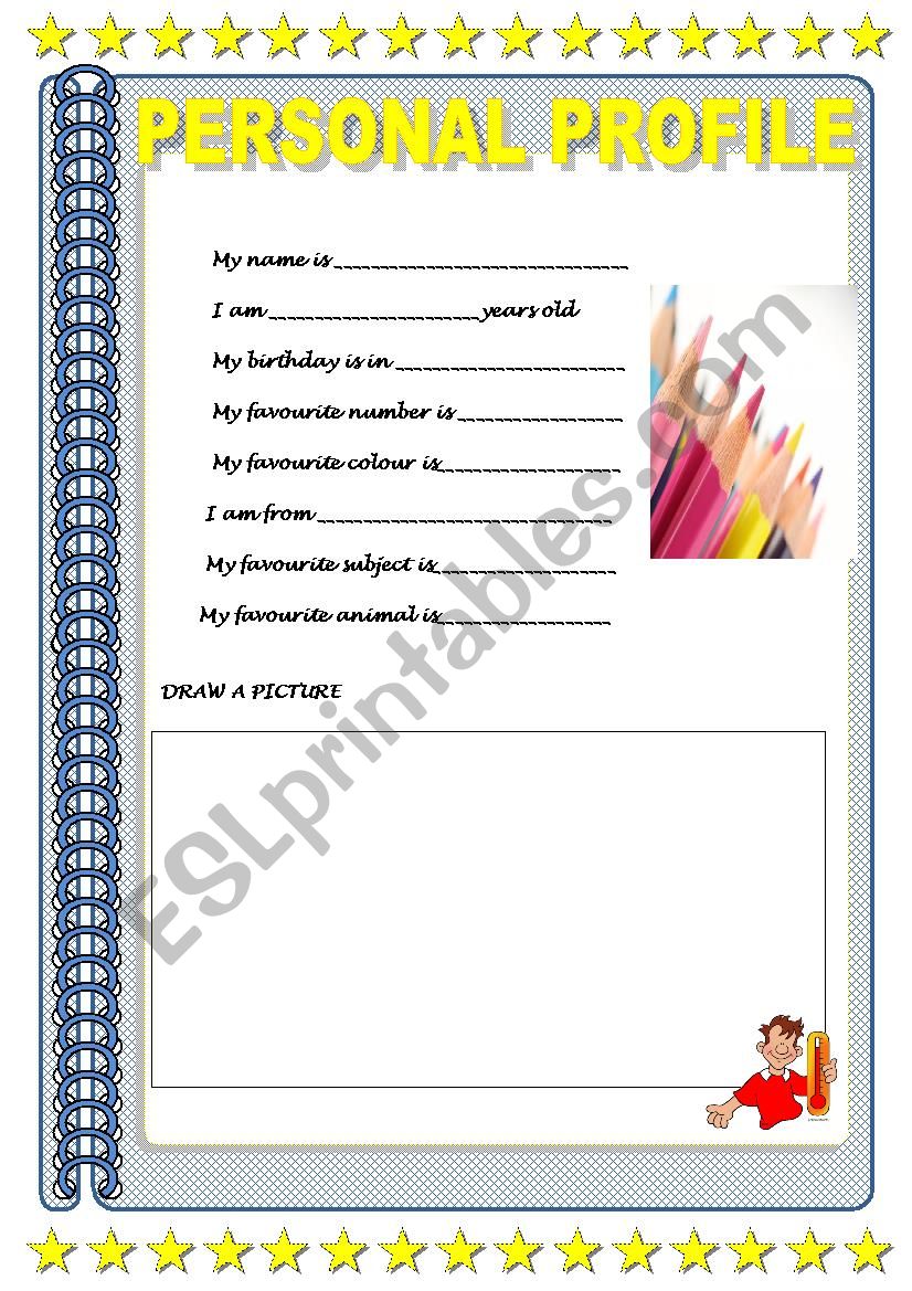 Personal profile worksheet