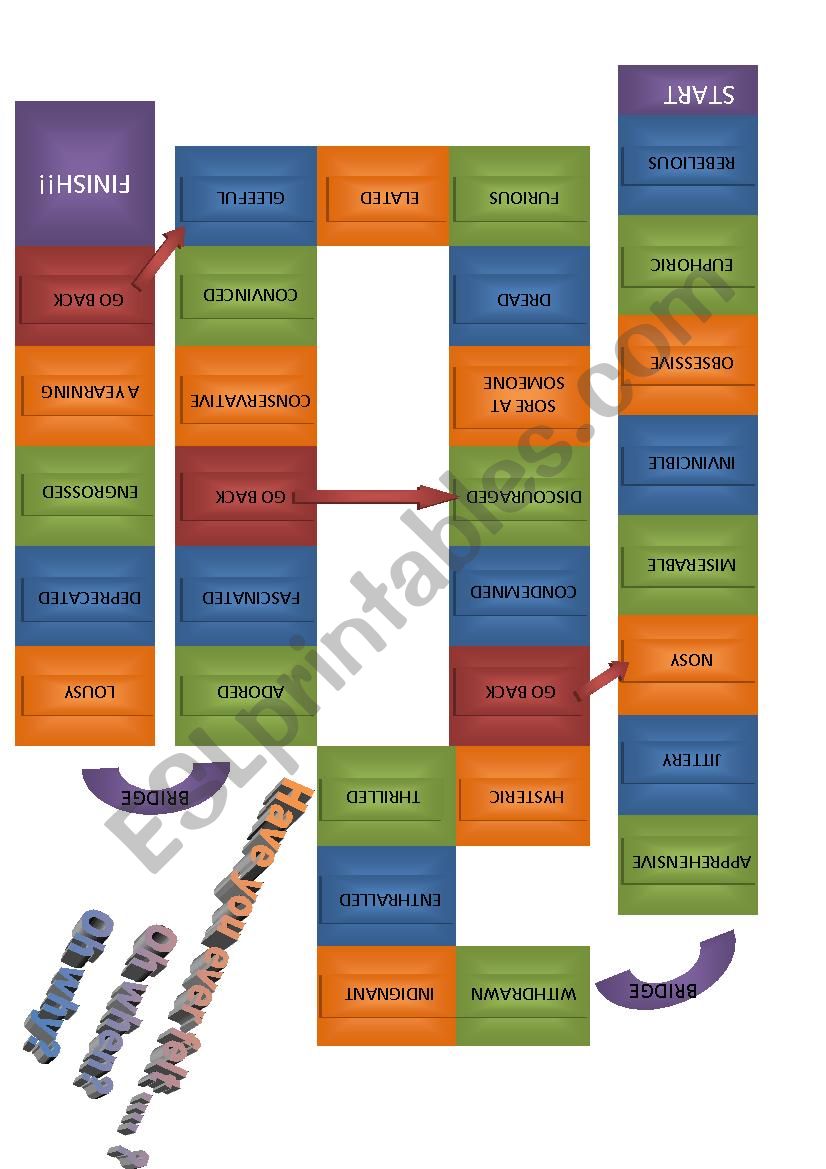 Emotions board game  worksheet