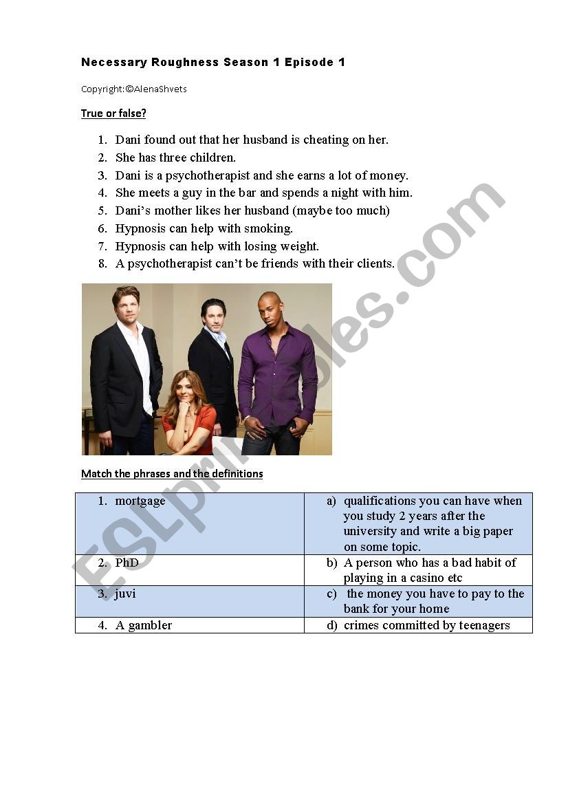 necessary roughness s1e1 worksheet