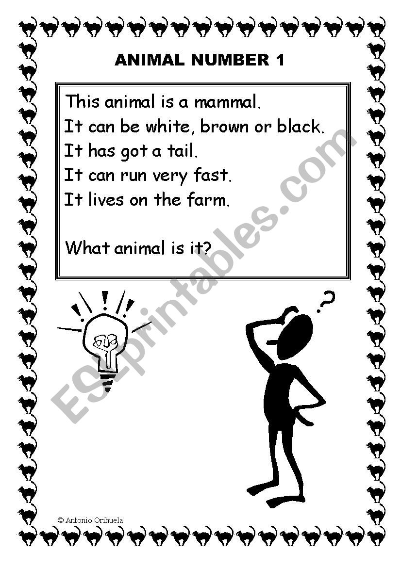 Animal 1 worksheet