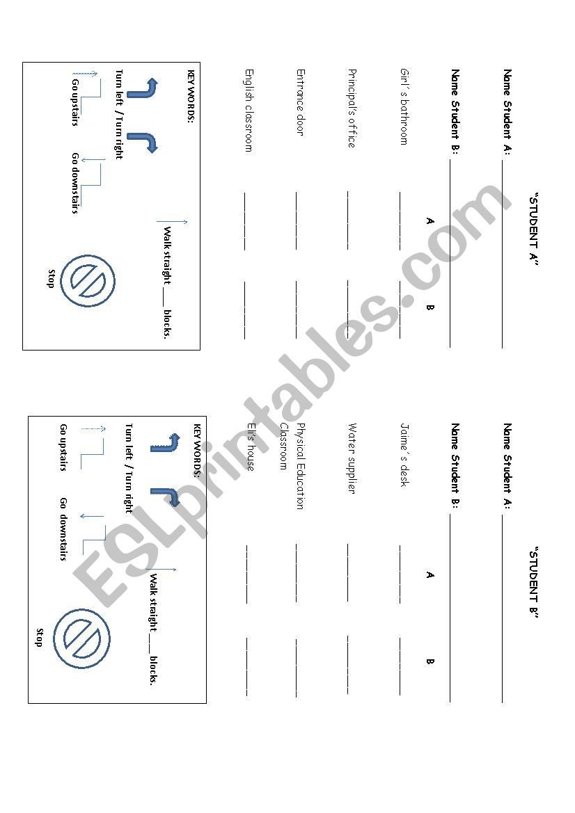 Tips for giving directions worksheet