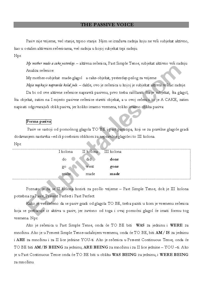 The Passive Voice worksheet