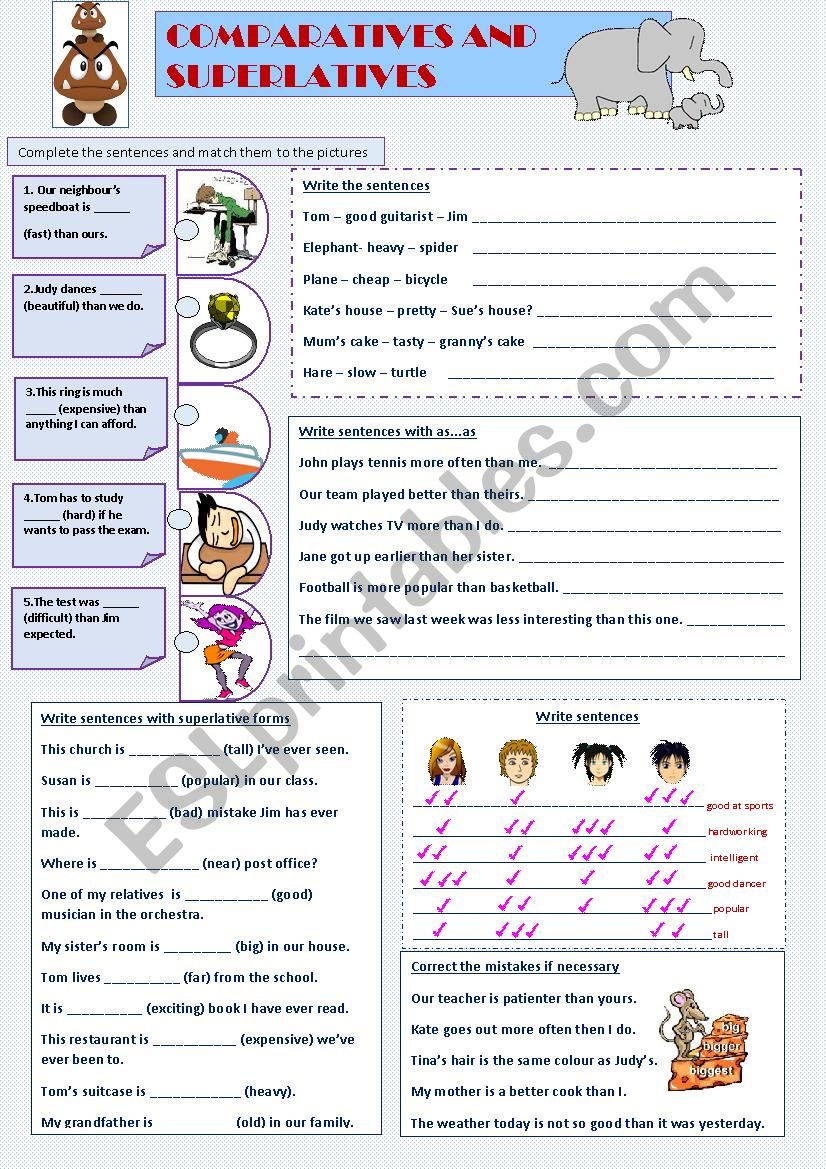 Comparison worksheet