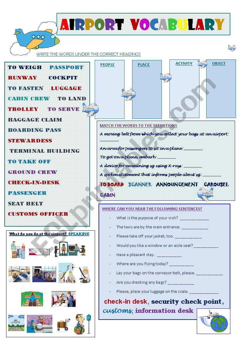 Airport worksheet