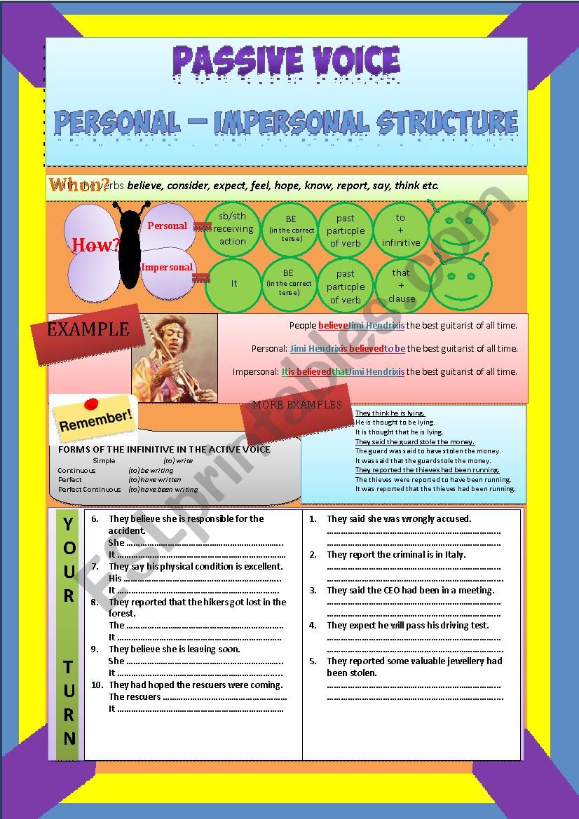 Passive Voice Personal & Impersonal Structure