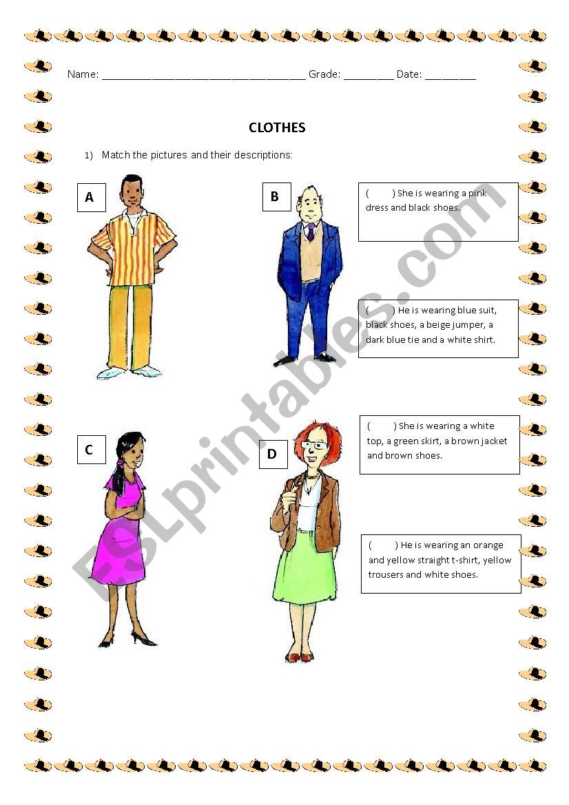 Clothes worksheet