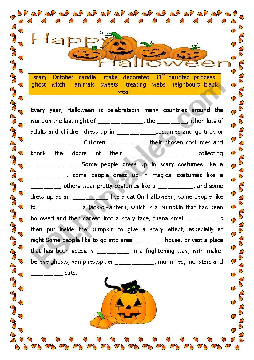 Happy Halloween worksheet