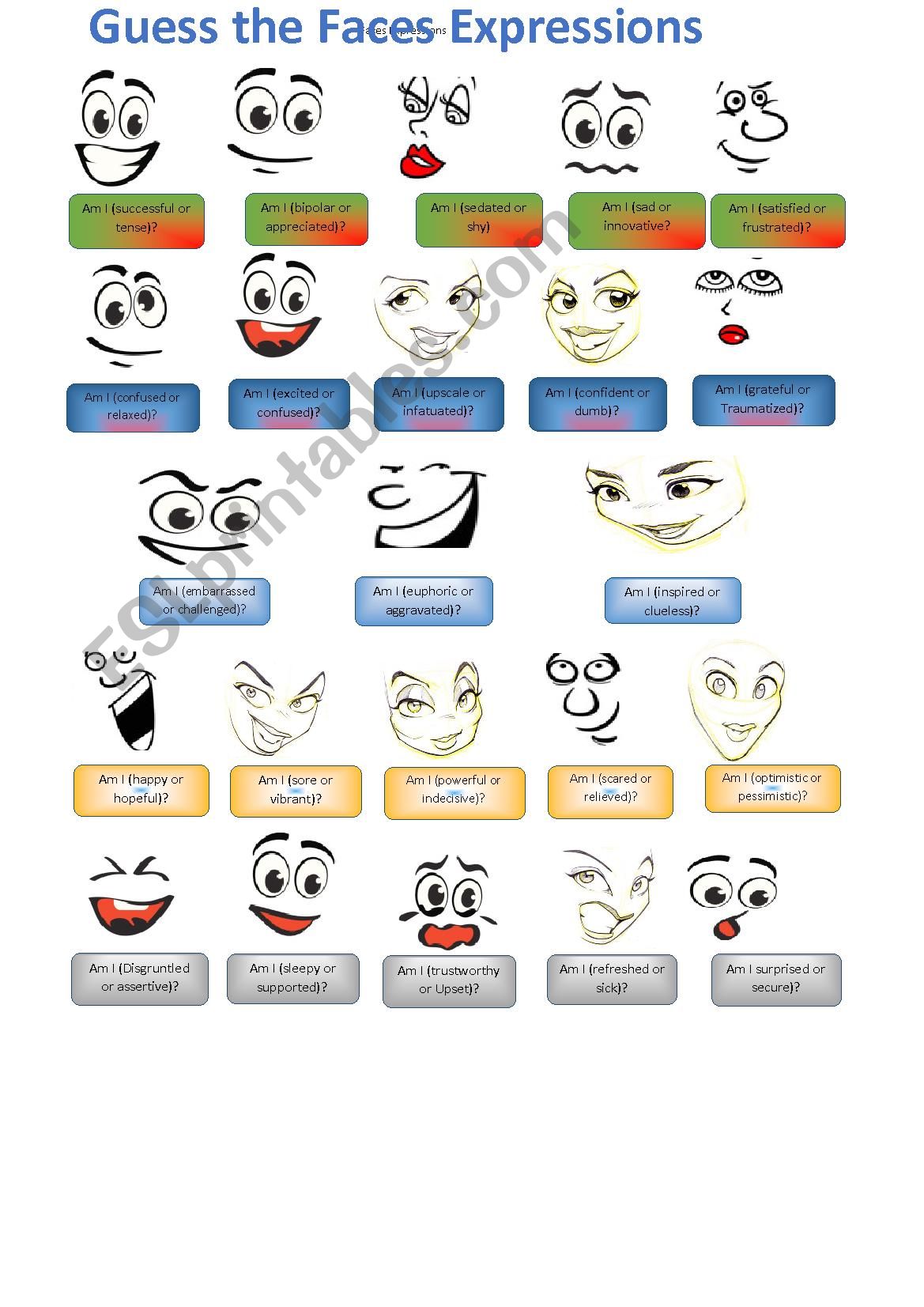 Guess the faces  expressions  +( key) 