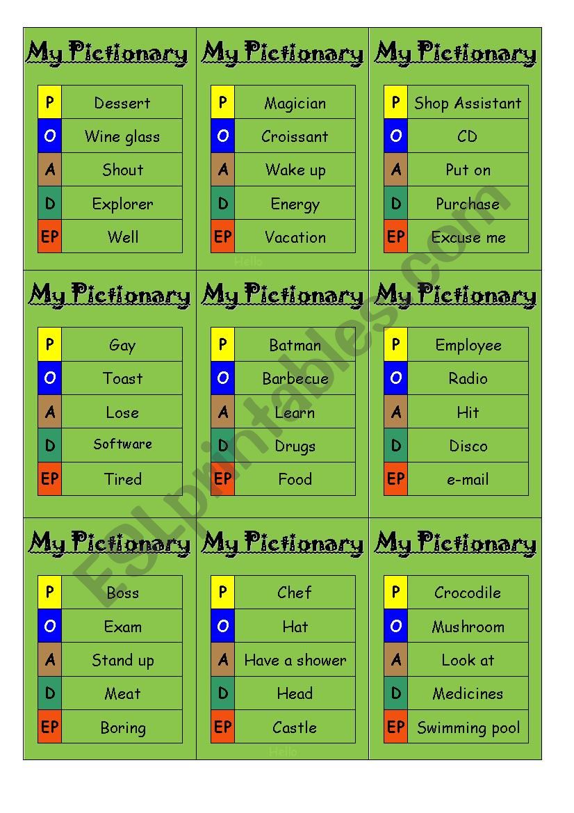 Guessing Word Game worksheet