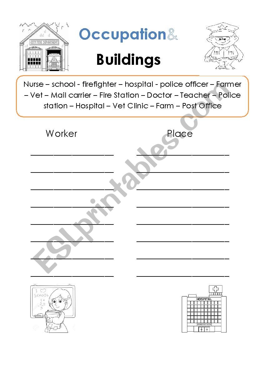 Community Helpers worksheet