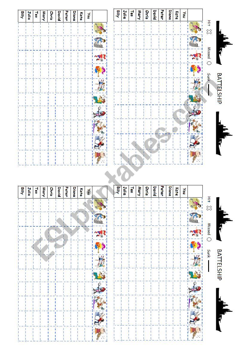 Can you...? Battleship worksheet