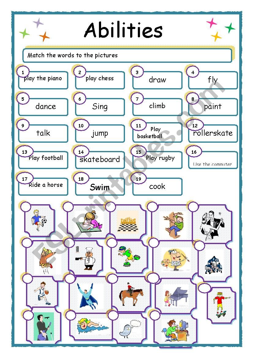 Abilities worksheet