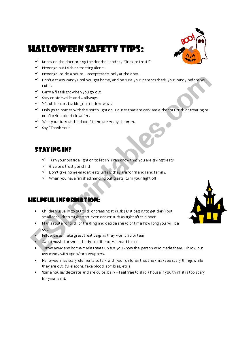 Halloween Information Sheet for Newcomers to Canada/US