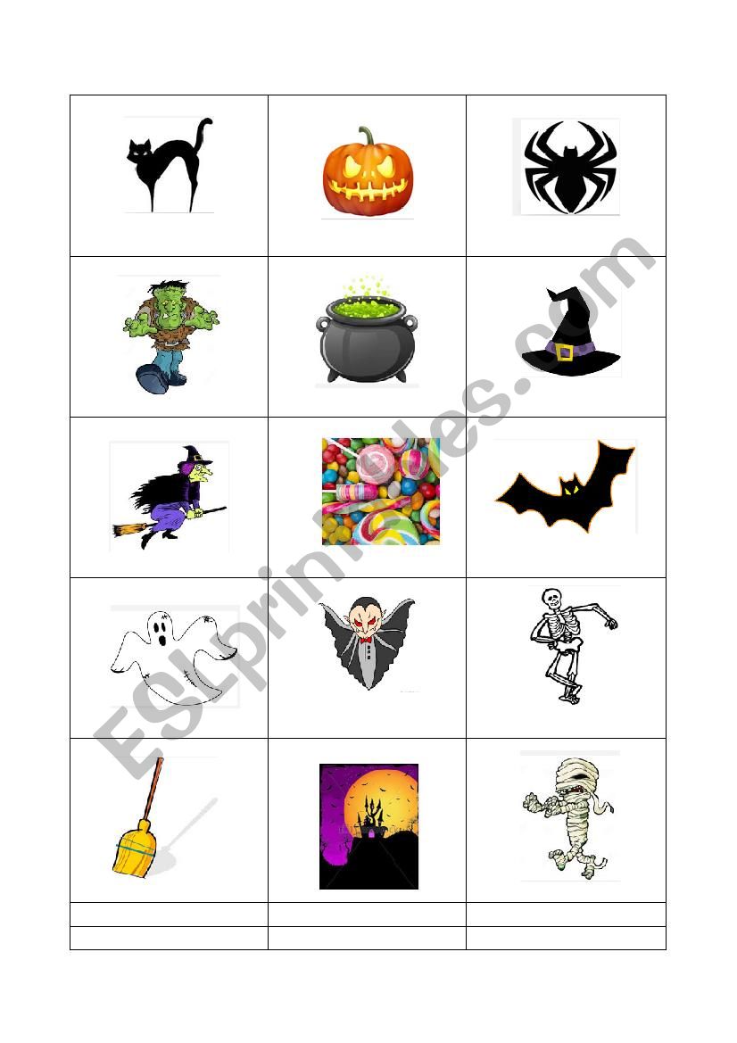 Halloween memory worksheet