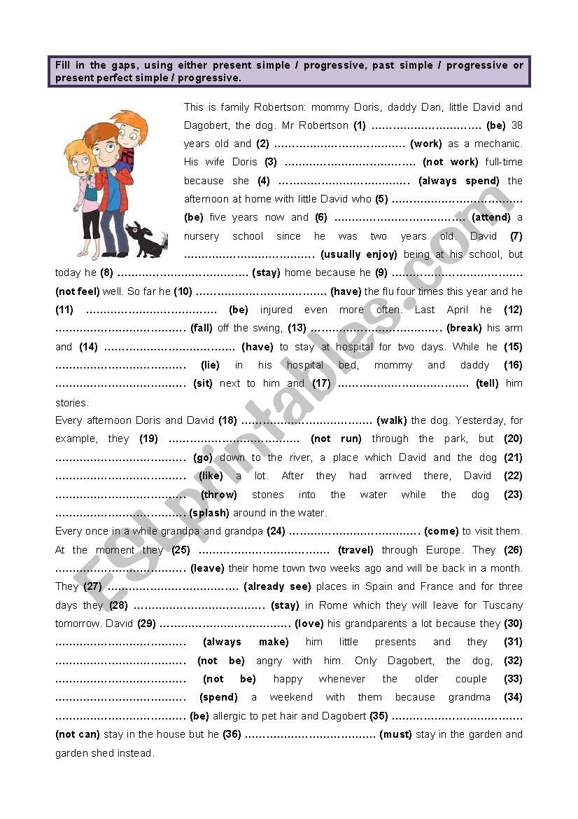 Present, Past & Present Perfect - Simple & Progressive (1)