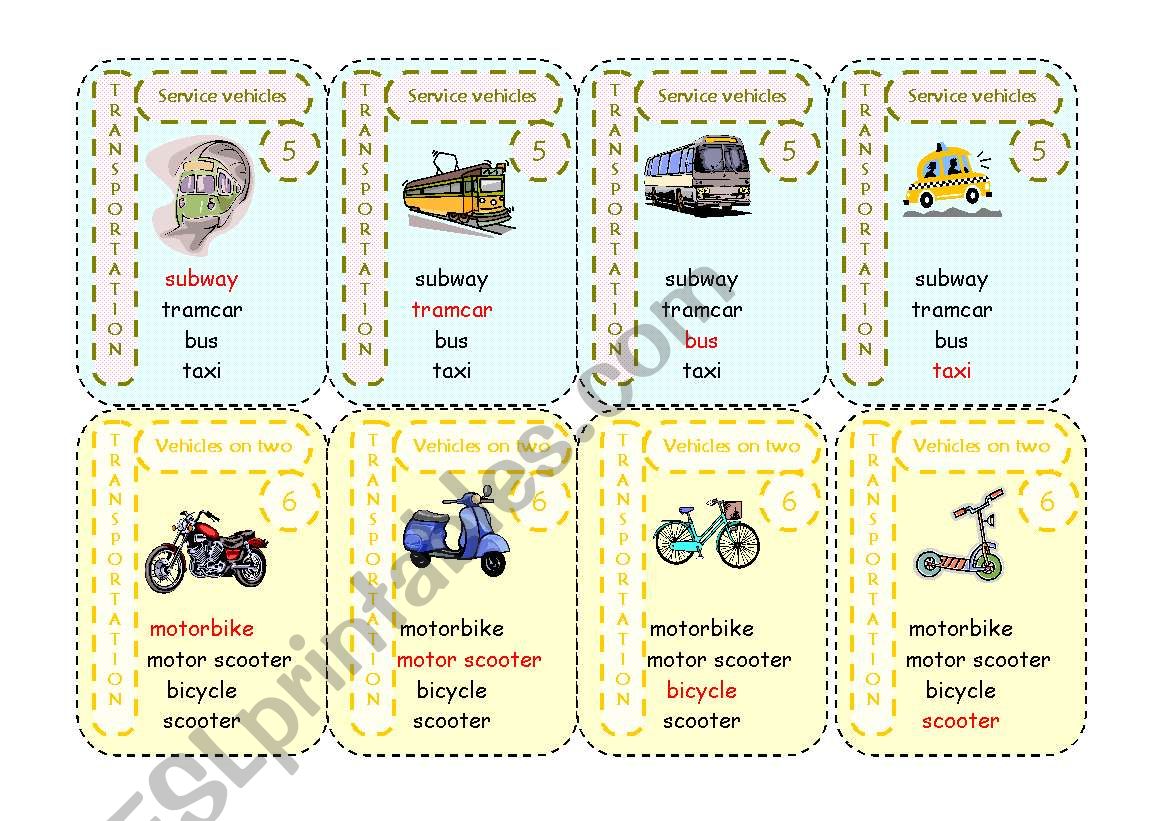A card game â€“ transportation part 2/3