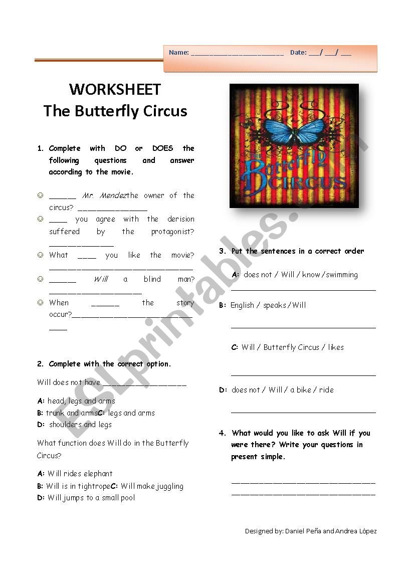 Butterfly Circus: Present Simple