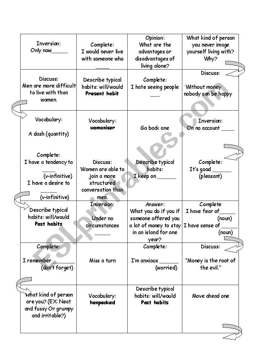 Vocabulary review worksheet