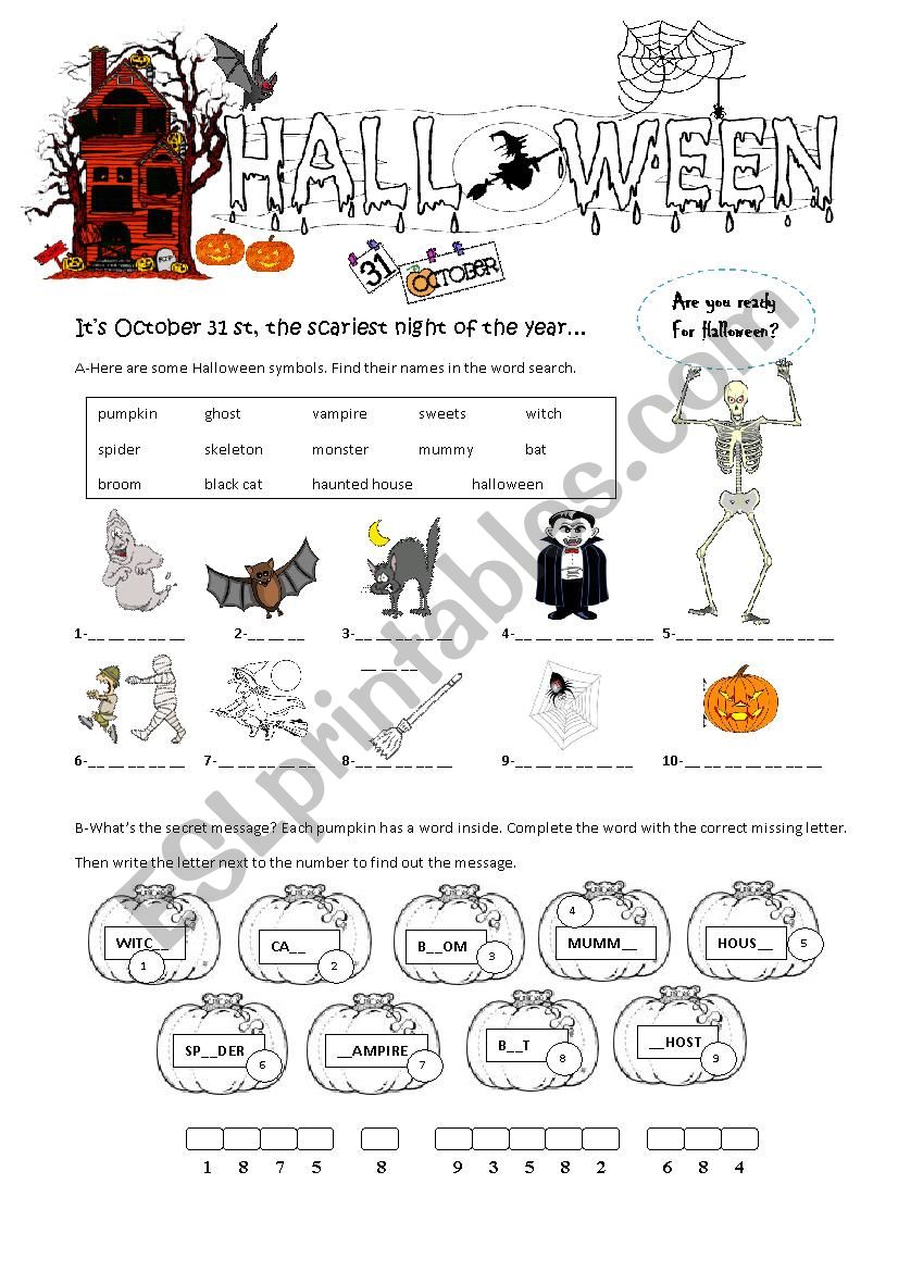 HALLOWEEN worksheet