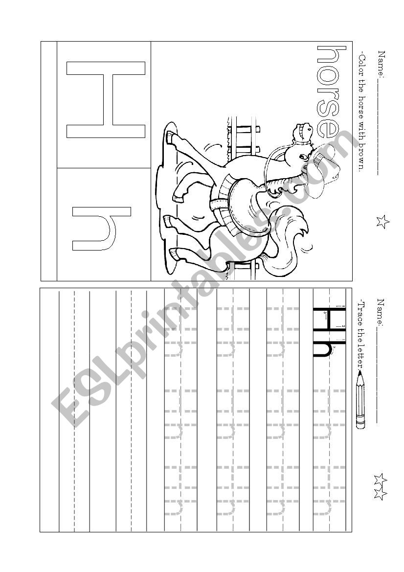 letter Hh worksheet