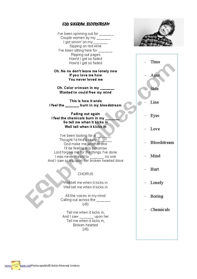 Bloodstream worksheet