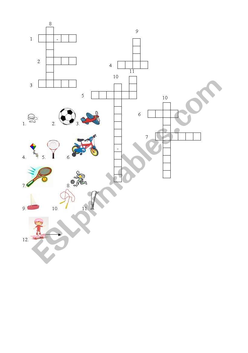 toy crossword worksheet