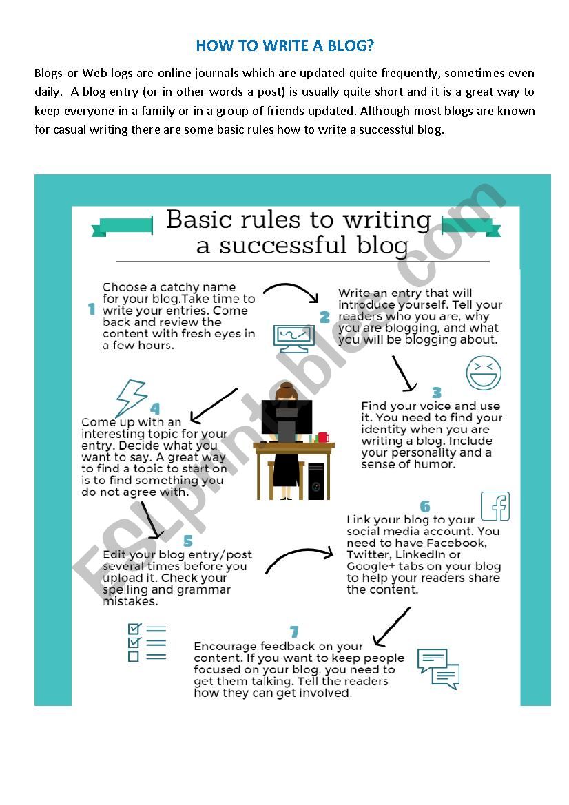 HOW TO WRITE A BLOG? - ESL worksheet by morenika22