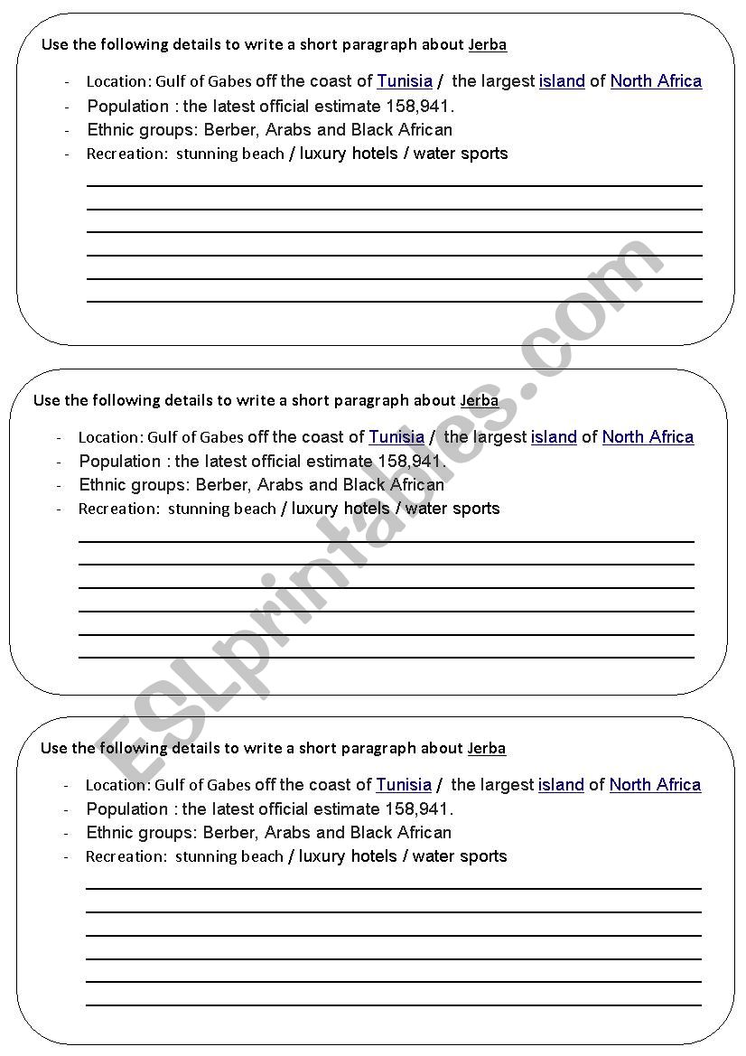 Djerba worksheet