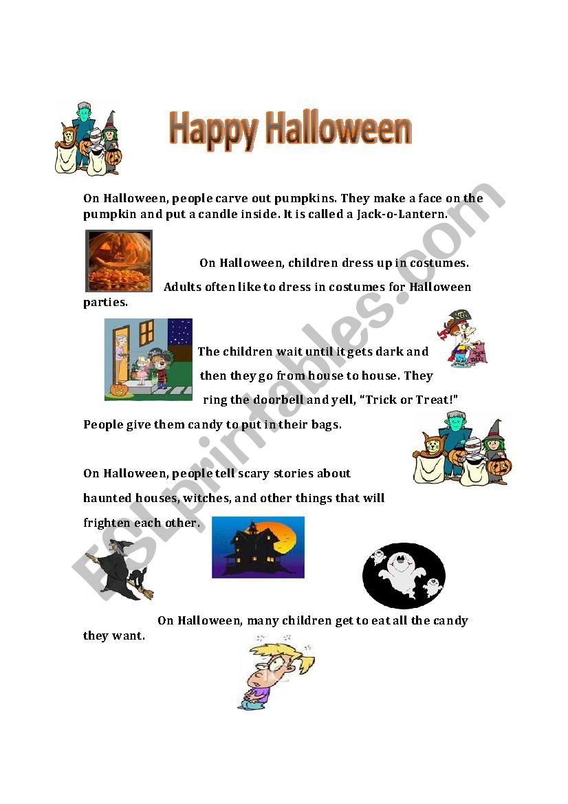 halloween cards worksheet