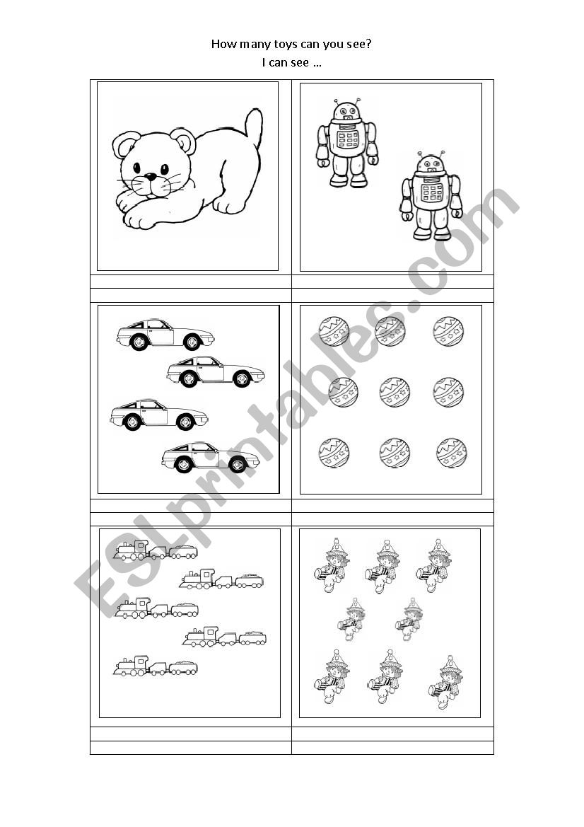How many toys can you see? worksheet