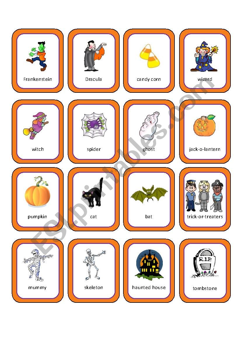 halloween cards worksheet