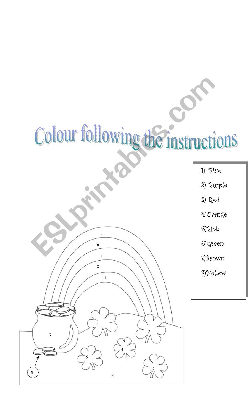 Colour raimbow worksheet
