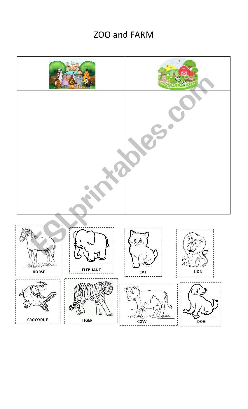 animals worksheet