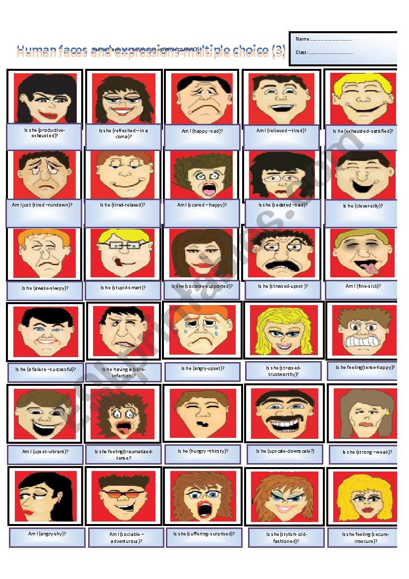 Human facesÂ´expressions - Multiple choice -  part (3)
