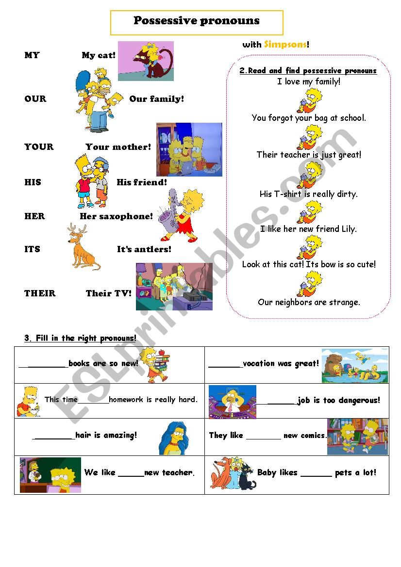 Possessive pronouns with SIMPSONS!