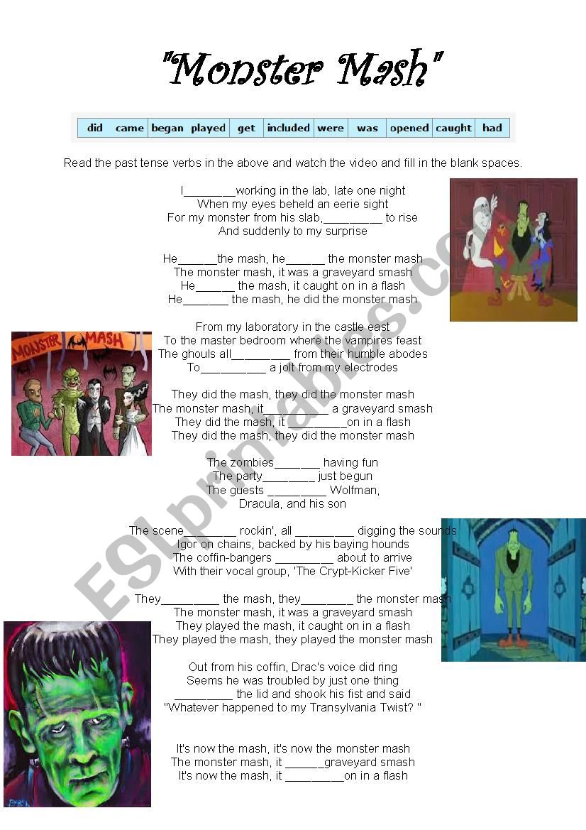 The Monster Mash worksheet