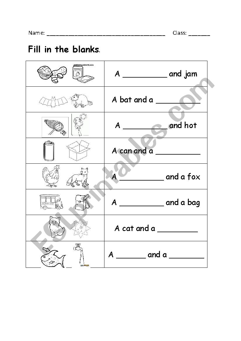 Practice CVC words worksheet