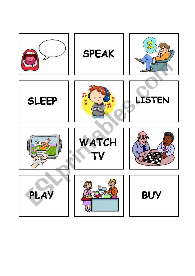 Memory Game Daily Activities worksheet