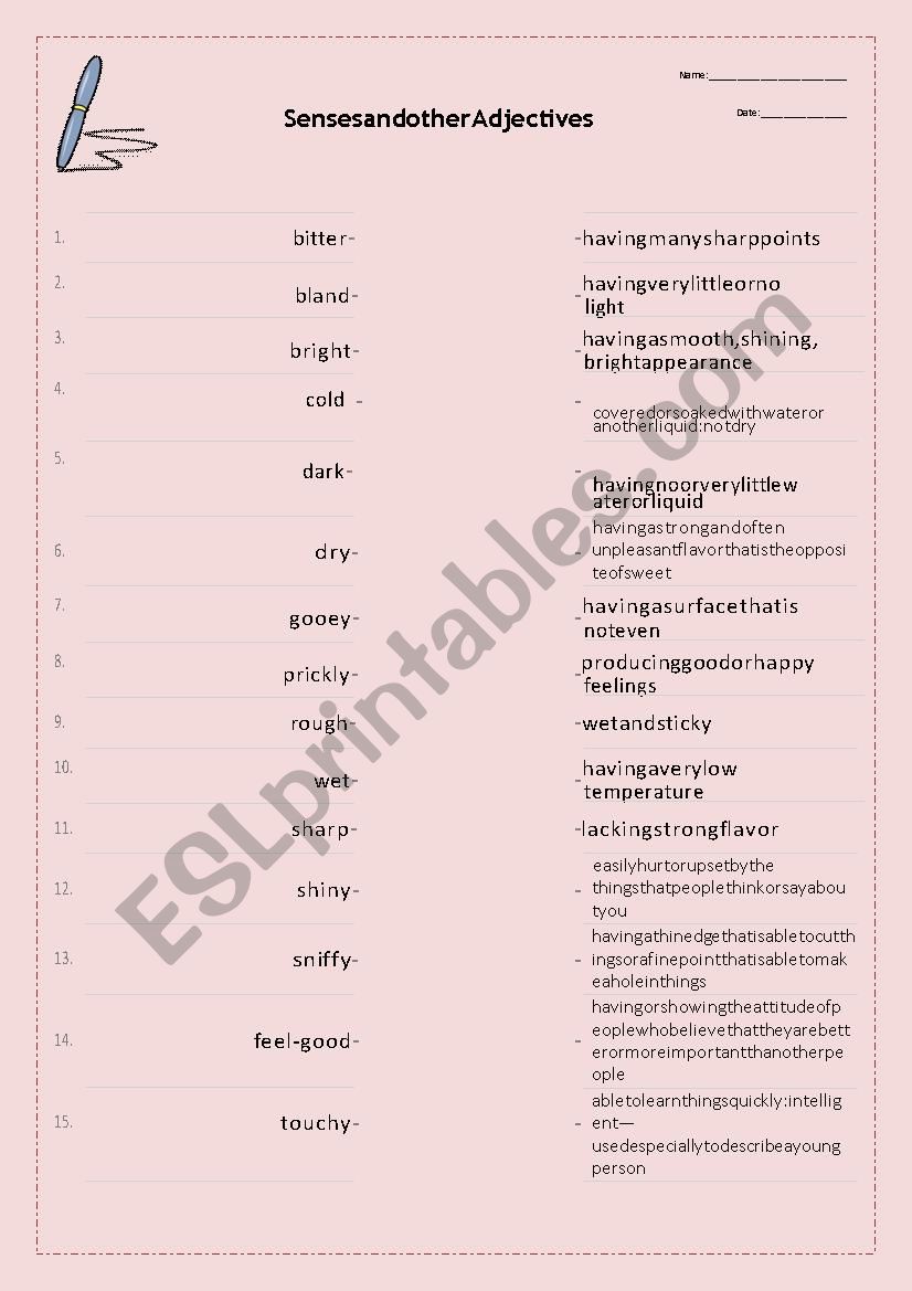 senses-and-some-other-adjectives-matching-pairs-worksheet-esl-worksheet-by-csmagica21