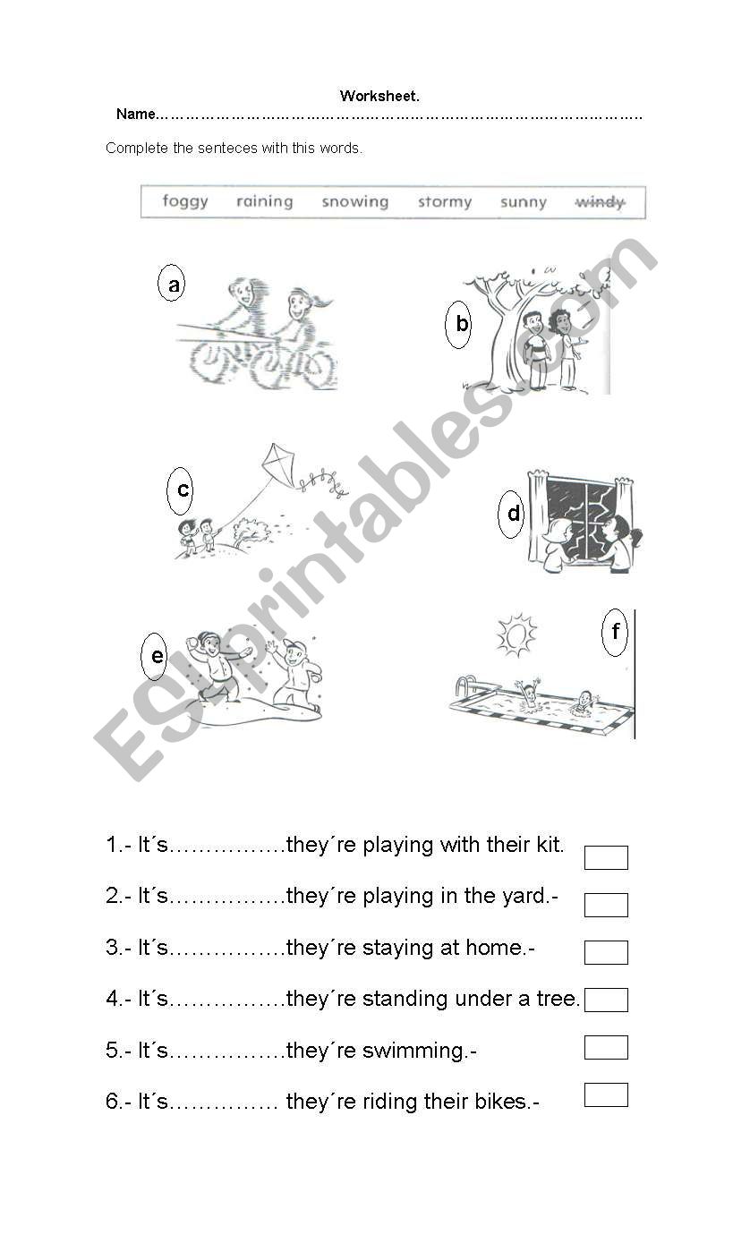 weather conditions worksheet