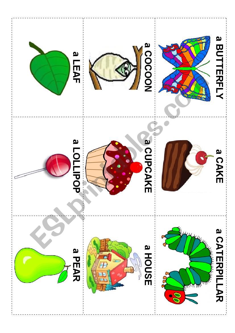 The very hungry caterpillar - call cards for bingo