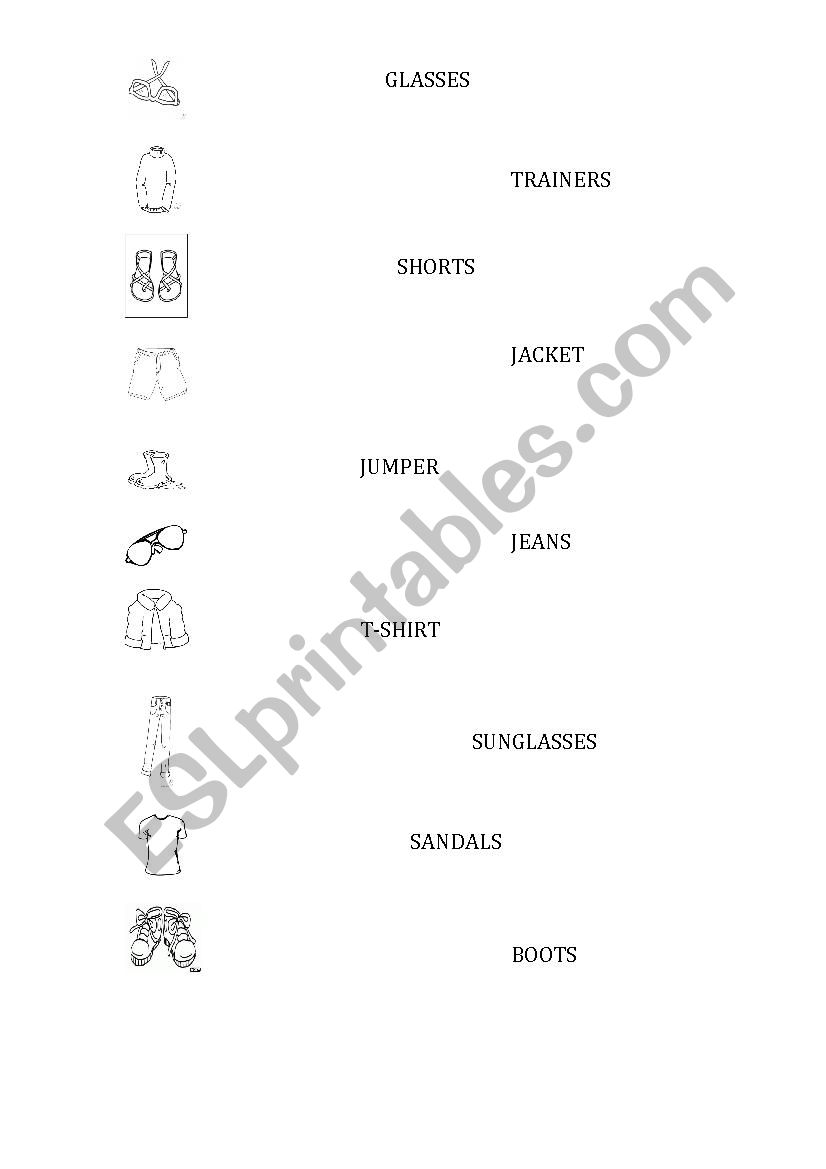 CLOTHES worksheet