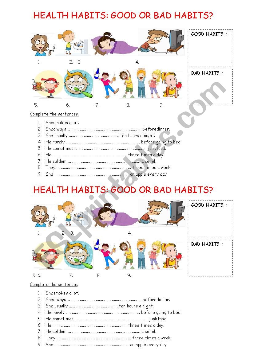 Health habits: Good or bad habits?