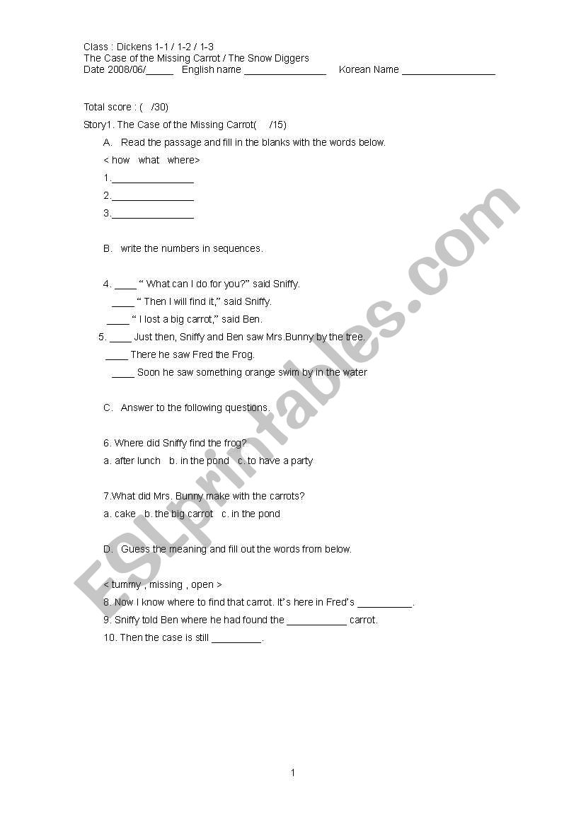 reading exam questions  worksheet