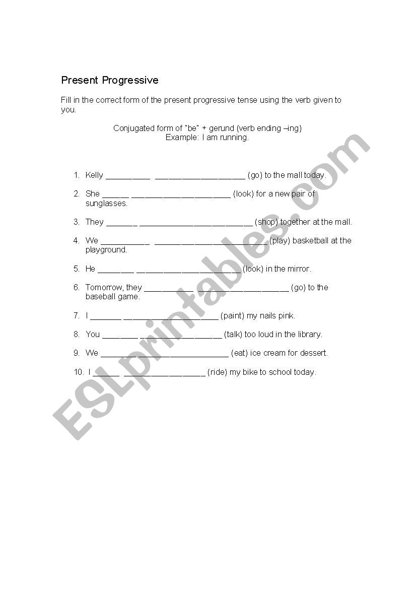 Practicing the Present Continuous