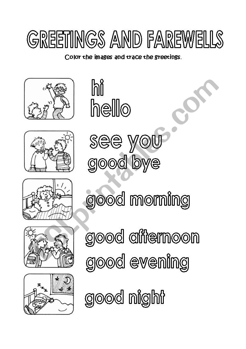 GREETINGSAND FAREWELLS worksheet