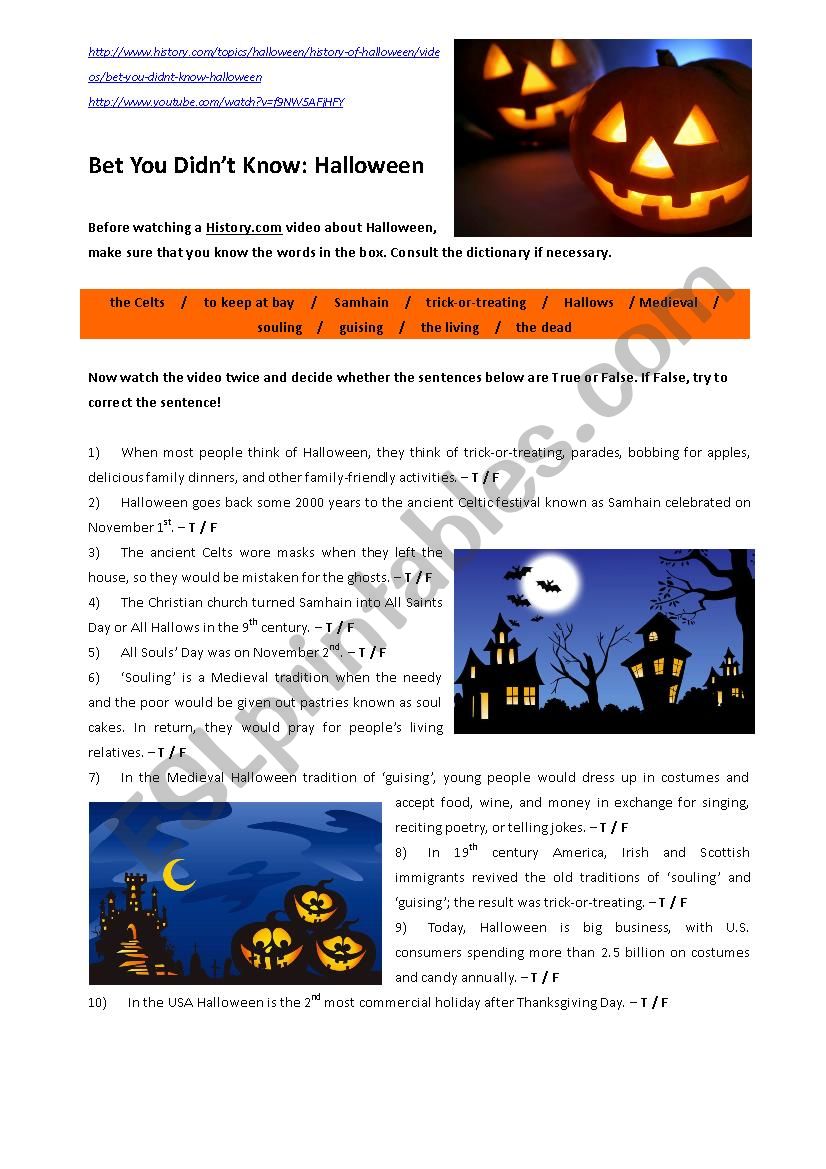 BET YOU DIDNÂ´T KNOW:  THE HISTORY OF HALLOWEEN (Video)