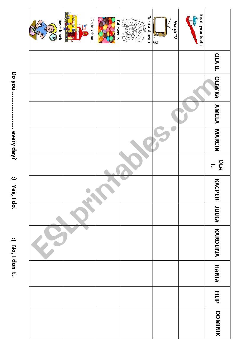 Do you....?- speaking worksheet